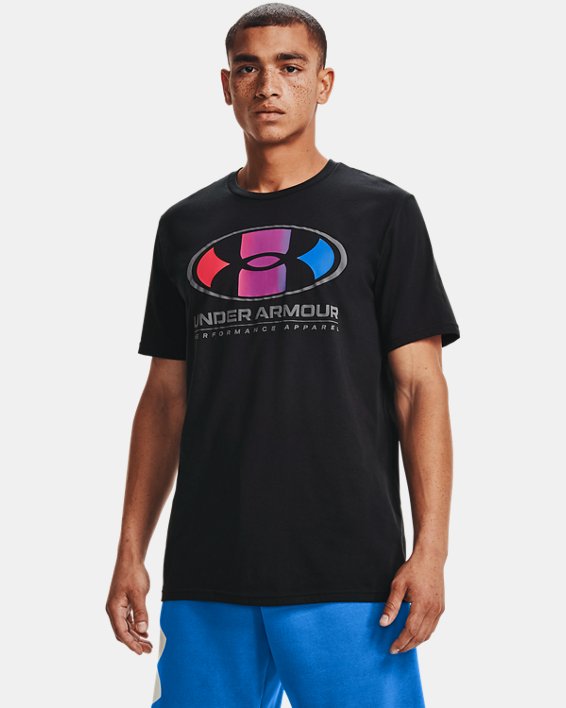 男士UA Multi Color Lockertag短袖T恤, Black, pdpMainDesktop image number 0
